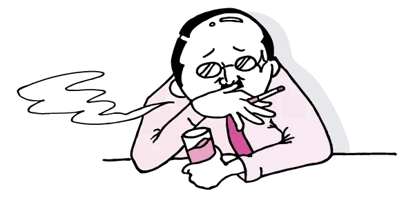 バーで哀愁を漂わせるおっさん(ピンクver)