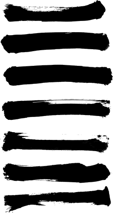 墨で描いた線、手書きラインイラスト