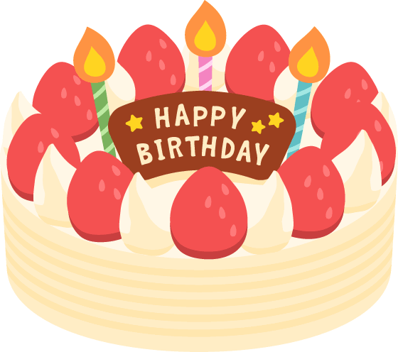 いちごと生クリームの誕生日ケーキ